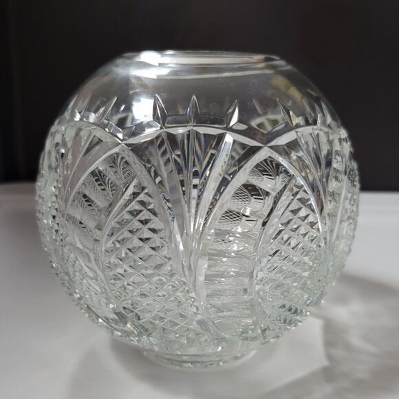 Seahorse By Waterford Crystal Rose Bowl Ball Vase